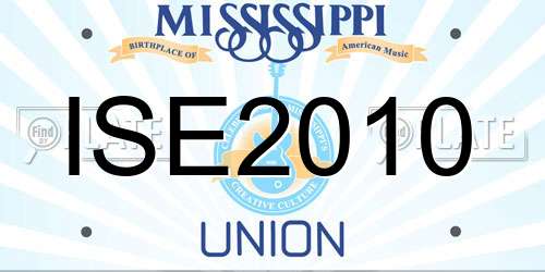 ISE2010 Mississippi License Plate