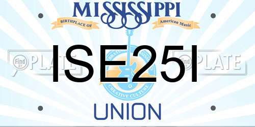 ISE25I Mississippi License Plate