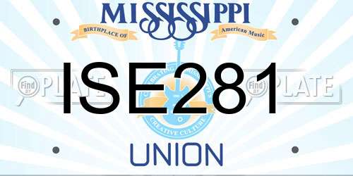 ISE281 Mississippi License Plate