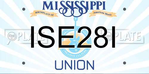 ISE28I Mississippi License Plate