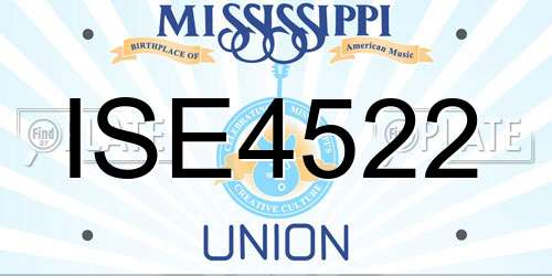 ISE4522 Mississippi License Plate