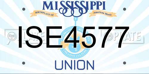 ISE4577 Mississippi License Plate