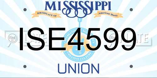 ISE4599 Mississippi License Plate