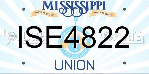 ISE4822 Mississippi License Plate