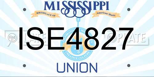ISE4827 Mississippi License Plate