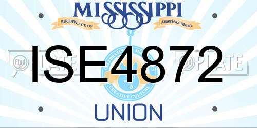 ISE4872 Mississippi License Plate