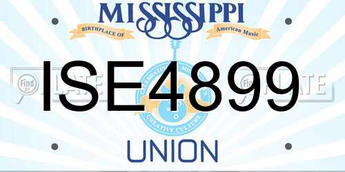 ISE4899 Mississippi License Plate