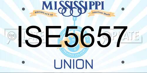 ISE5657 Mississippi License Plate