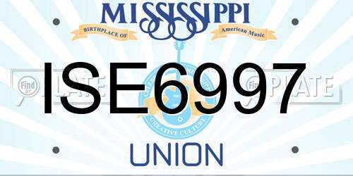 ISE6997 Mississippi License Plate