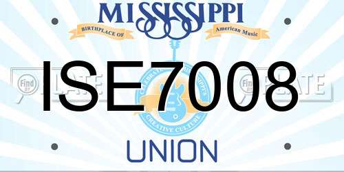 ISE7008 Mississippi License Plate