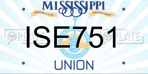 ISE751 Mississippi License Plate