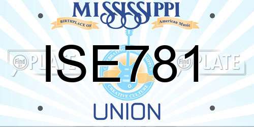 ISE781 Mississippi License Plate
