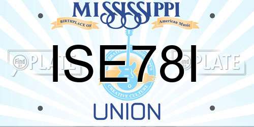 ISE78I Mississippi License Plate