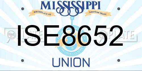 ISE8652 Mississippi License Plate