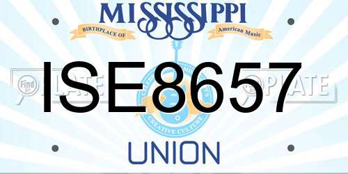 ISE8657 Mississippi License Plate
