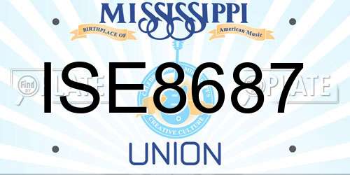 ISE8687 Mississippi License Plate