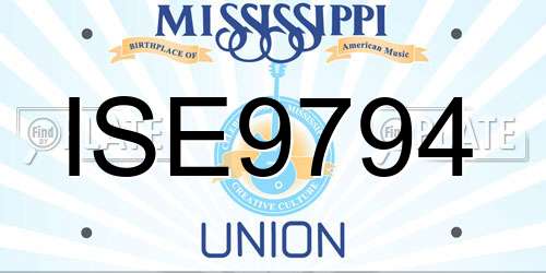 ISE9794 Mississippi License Plate