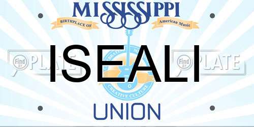 ISEALI Mississippi License Plate