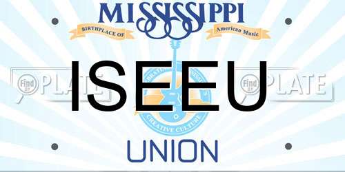 ISEEU Mississippi License Plate