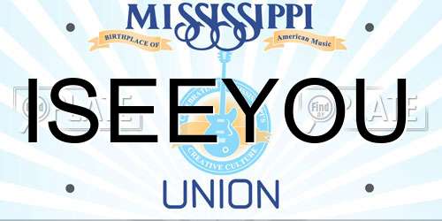 ISEEYOU Mississippi License Plate