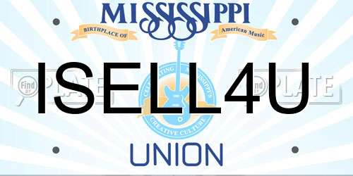 ISELL4U Mississippi License Plate