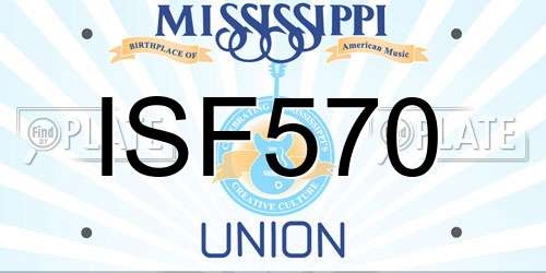 ISF570 Mississippi License Plate