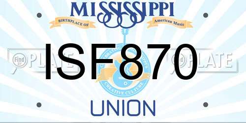 ISF870 Mississippi License Plate