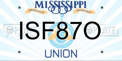 ISF87O Mississippi License Plate