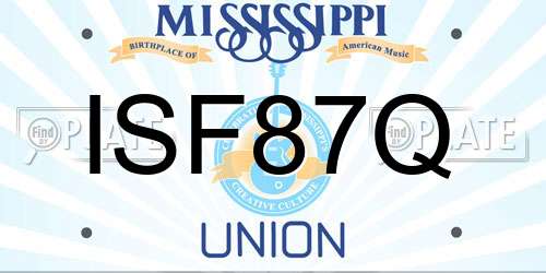 ISF87Q Mississippi License Plate