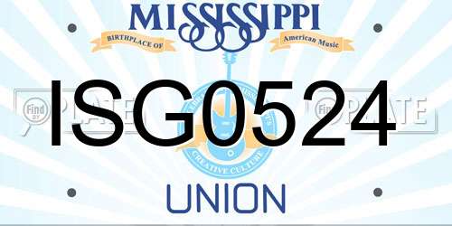 ISG0524 Mississippi License Plate