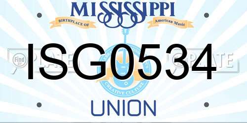 ISG0534 Mississippi License Plate
