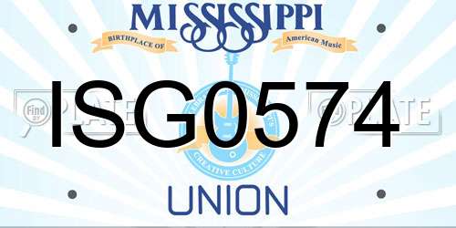 ISG0574 Mississippi License Plate