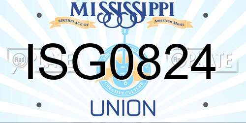 ISG0824 Mississippi License Plate