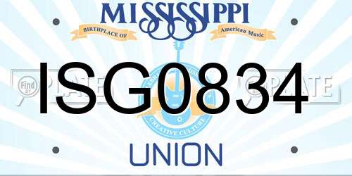 ISG0834 Mississippi License Plate