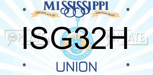 ISG32H Mississippi License Plate