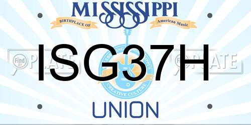 ISG37H Mississippi License Plate