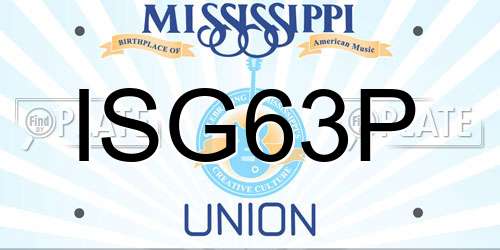 ISG63P Mississippi License Plate