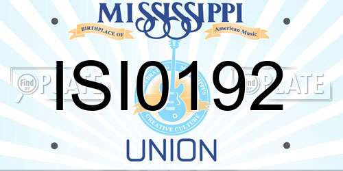 ISI0192 Mississippi License Plate