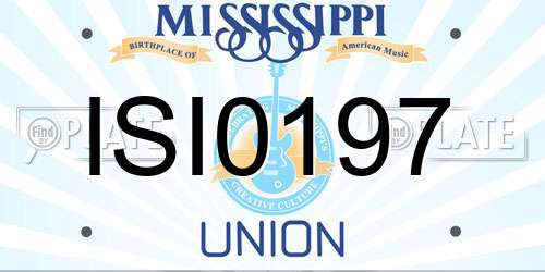 ISI0197 Mississippi License Plate