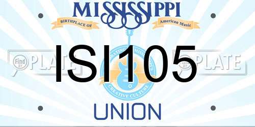 ISI105 Mississippi License Plate