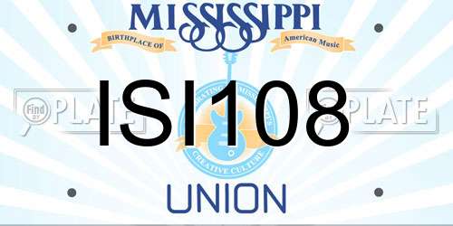 ISI108 Mississippi License Plate