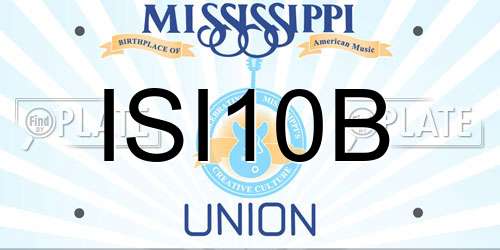 ISI10B Mississippi License Plate