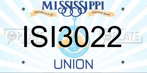 ISI3022 Mississippi License Plate