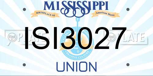 ISI3027 Mississippi License Plate