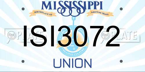 ISI3072 Mississippi License Plate