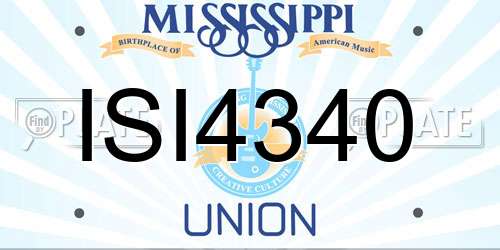 ISI4340 Mississippi License Plate