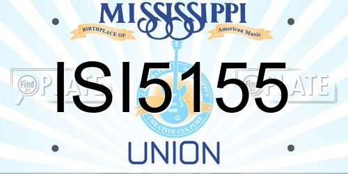 ISI5155 Mississippi License Plate
