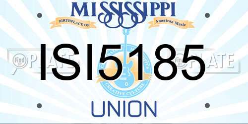 ISI5185 Mississippi License Plate