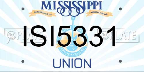 ISI5331 Mississippi License Plate