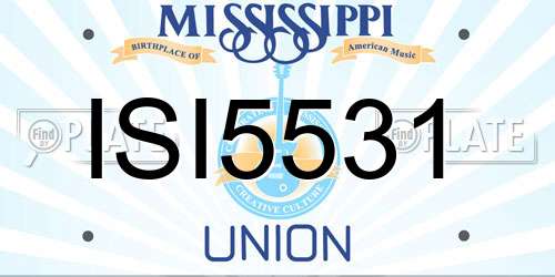 ISI5531 Mississippi License Plate
